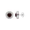 Sterling Silver Classic Halo Stud Earrings