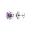 Sterling Silver Classic Halo Stud Earrings