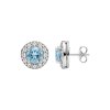 Sterling Silver Classic Halo Stud Earrings