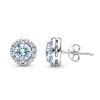 Sky Blue Topaz & White Zircon Sterling Silver Earrings