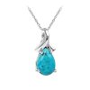 Sterling Silver Turquoise Pendant with Chain 18 Inches