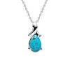 Sterling Silver Turquoise Pendant with Chain 18 Inches