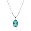 Teal Fluorite Sterling Silver Pendant With Chain 18+2 Inches