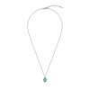 Teal Fluorite Sterling Silver Pendant With Chain 18+2 Inches