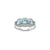 Sky Blue Topaz & White Zircon Sterling Silver Ring