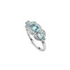 Sky Blue Topaz & White Zircon Sterling Silver Ring