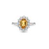 Citrine & White Zircon Sterling Silver Ring