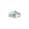 Sky Blue Topaz & White Zircon Sterling Silver Ring