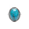 Sterling Silver Turquoise Flower Ring