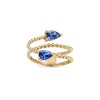 Blue Cubic Zirconia 18k Yellow Gold Over Silver Ring
