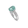 Teal Fluorite & White Zircon Sterling Silver Ring