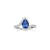 Blue and White Cubic Zirconia Sterling Silver Ring
