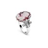 Red Agate Lady Cameo Sterling Silver Ring