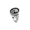 Black Agate Lady Decay Cameo Sterling Silver Ring