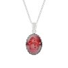Red Agate Snowman Christmas Cameo Sterling Silver Pendant With Chain 18+2 Inches