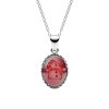 Red Agate Snowman Christmas Cameo Sterling Silver Pendant With Chain 18+2 Inches