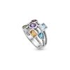 Multi Colors Gemstone Sterling Silver Ring