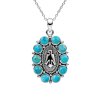 Sterling Silver Turquoise Thunderbird Pendant with Chain 18 Inches