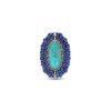 Western Turquoise & Lapis Lazuli Sterling Silver Ring