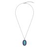 Western Turquoise & Lapis Lazuli Sterling Silver Pendant With Chain 18+2 Inches