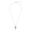 Sleeping Beauty Turquoise Sterling Silver Cross Pendant With Chain 18+2 Inches