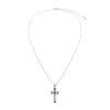 Sleeping Beauty Turquoise Sterling Silver Cross Pendant With Chain 18+2 Inches