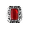 Red Agate Sterling Silver Ring