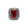 Red Agate Sterling Silver Ring