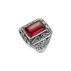 Red Agate Sterling Silver Ring