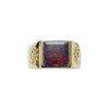 Synthetic Black Opal 18K Yellow Gold Over Sterling Silver Men's Ring