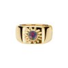 Synthetic Black Opal 18K Yellow Gold Over Sterling Silver Men's Ring