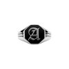 Single Initial Signet Sterling Silver Men's Ring