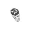 Single Initial Signet Sterling Silver Men's Ring