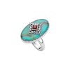 Turquoise & Garnet Sterling Silver Ring