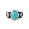Blue Kingman Turquoise Sterling Silver Horse Ring