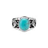 Blue Kingman Turquoise Sterling Silver Horse Ring
