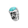 Blue Kingman Turquoise Sterling Silver Horse Ring