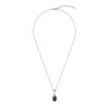 Purple Turquoise Sterling Silver Pendant With Chain 18+2 Inches