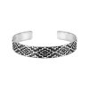 Native Geometric 925 Sterling Silver Vintage Southwestern Cuff Bangle Bracelet
