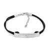 Leather And Hammered Sterling Silver Bracelet 7+0.5 Inch