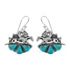 Western Turquoise Sterling Silver Horse Silver Earrings