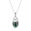 Abalone Sterling Silver Pendant with Chain 18+2 Inches