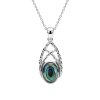 Abalone Sterling Silver Pendant with Chain 18+2 Inches