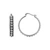 Sterling Silver Beaded Hoop Earrings