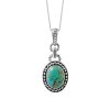 Turquoise Sterling Silver Pendant with Chain 18+2 Inches