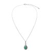Turquoise Sterling Silver Pendant with Chain 18+2 Inches