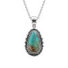 Turquoise Sterling Silver Pendant 18+2 Inches
