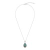 Turquoise Sterling Silver Pendant 18+2 Inches
