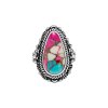 Pear Cotton Candy Magnesite 925 Sterling Silver Tribal Rope Ring