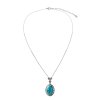 Turquoise Sterling Silver Pendant 18+2 Inches